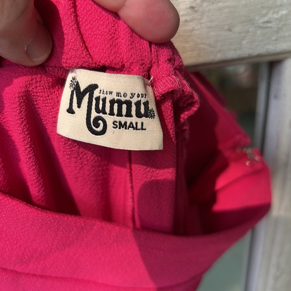 Show Me Your MuMu Pink Cropped with ruffle pants EUC - Picture 4 of 8